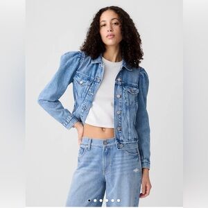 GAP Puff Sleeve Icon Denim Jacket